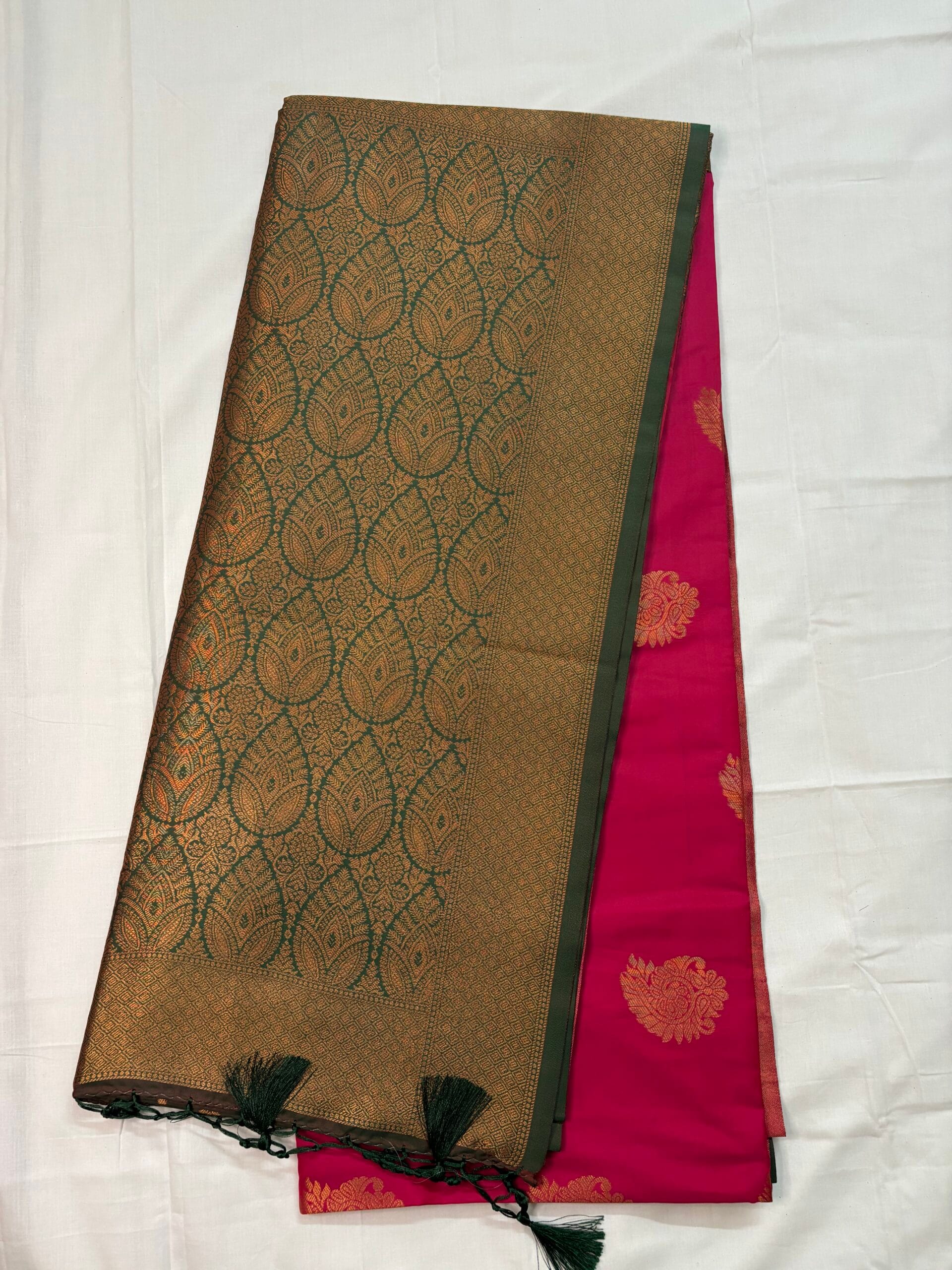 Pink Kanchipuram silk saree - Image 2