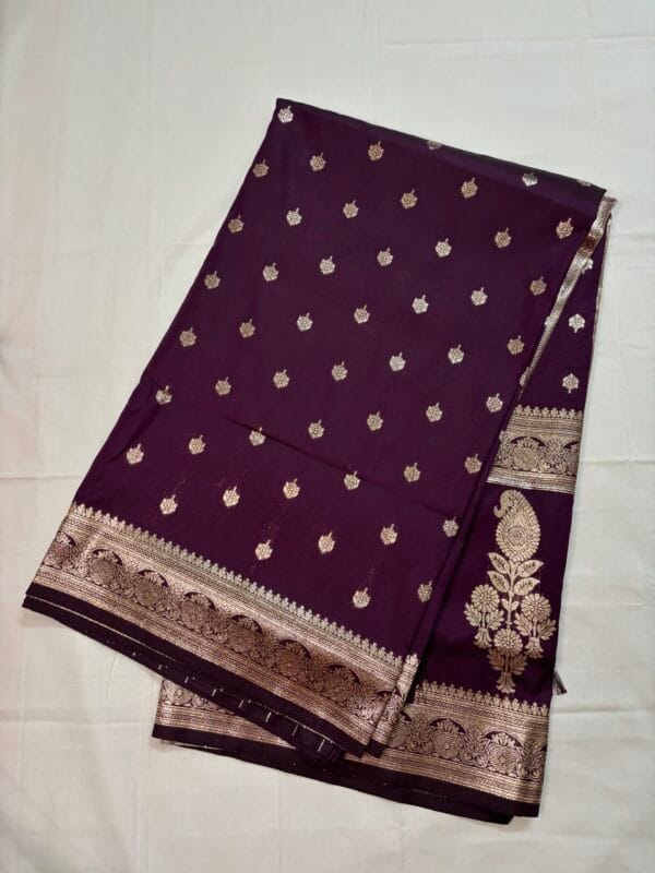 Purple banarasi silk saree