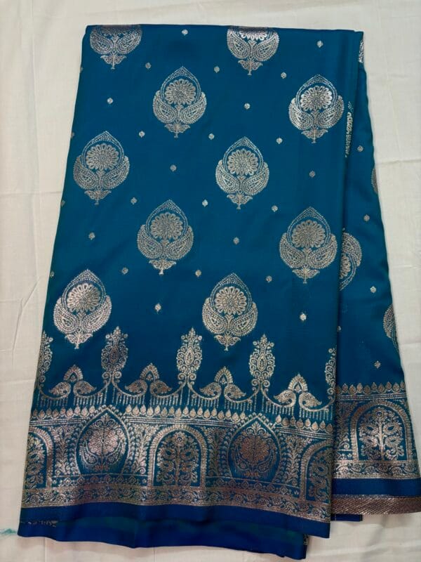 Blue Banarasi silk saree