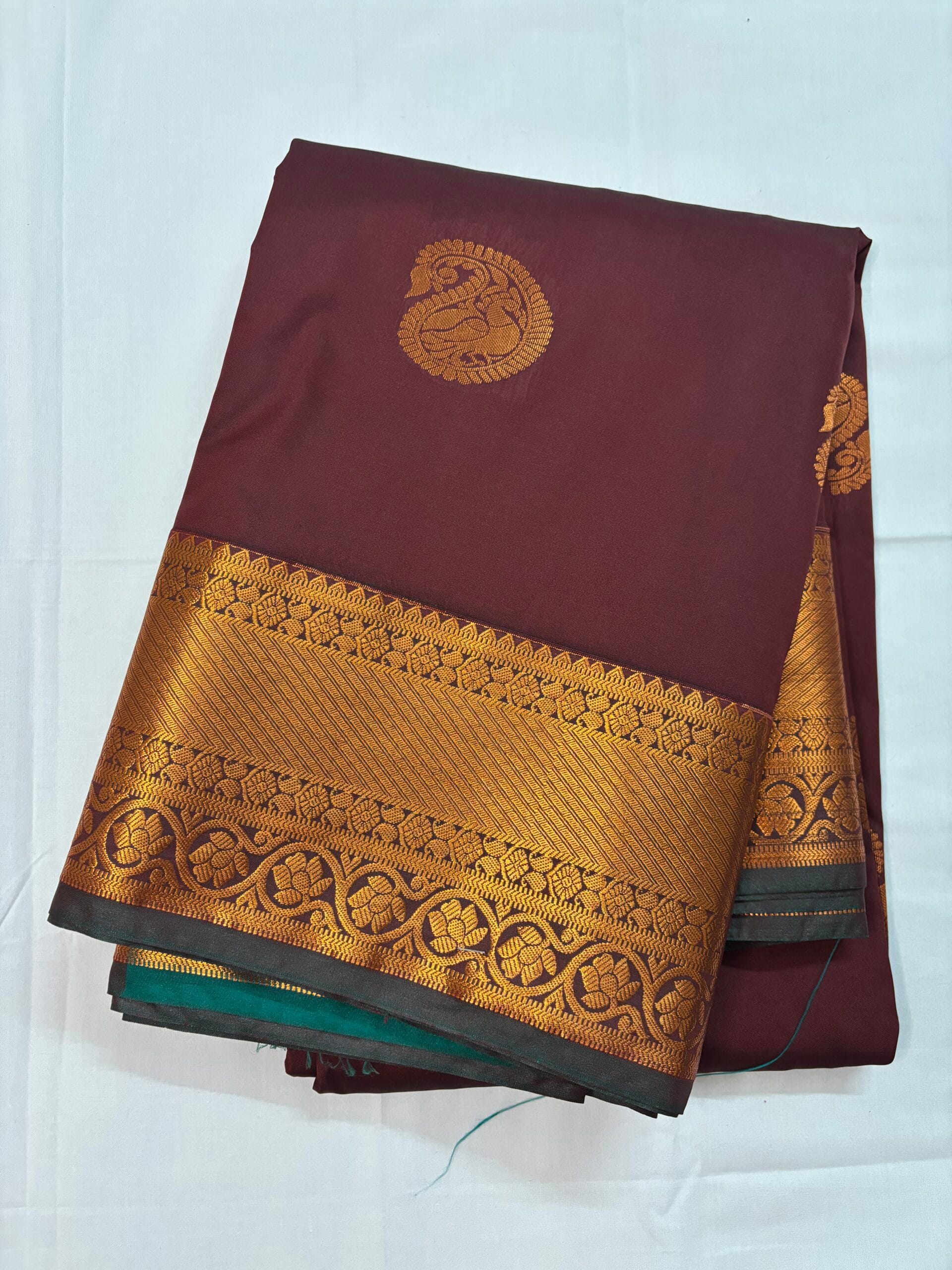 Maroon Kanchipuram silk saree