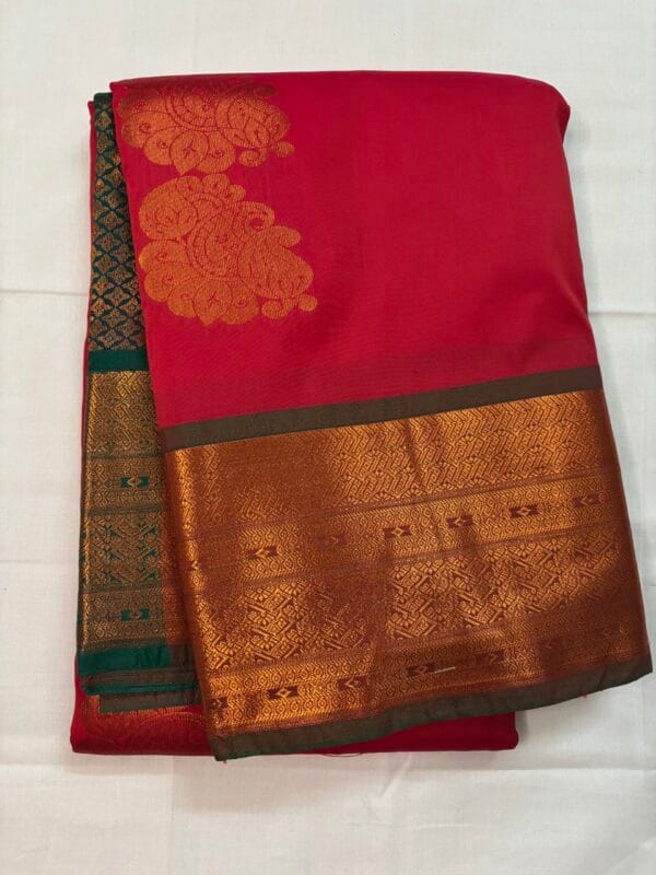 Red Kanchipuram silk saree