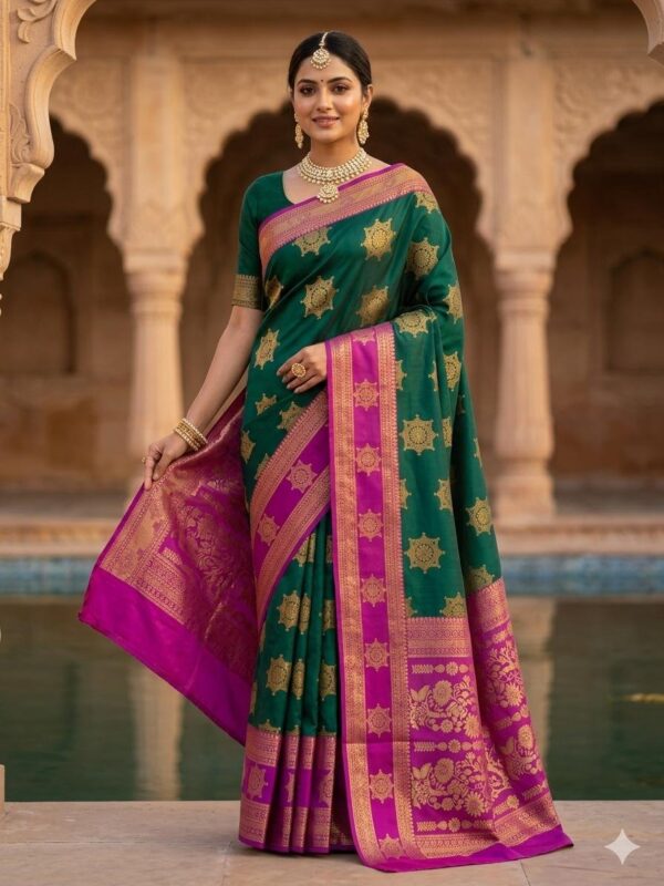 Kanchipuram semi-silk saree
