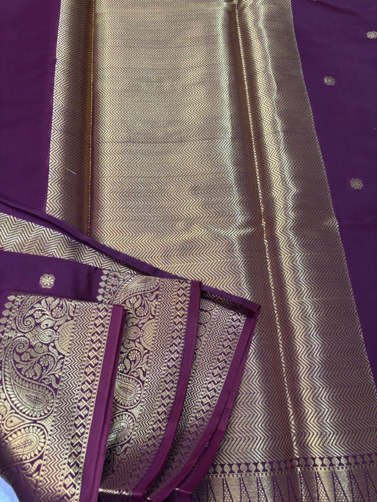 Coffee Brown Banarasi Semi katan Silk Saree - Image 4