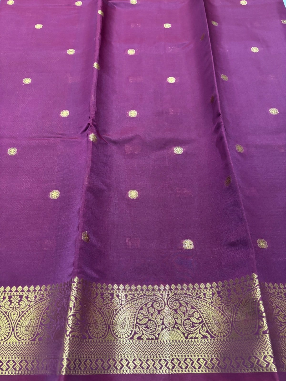 Coffee Brown Banarasi Semi katan Silk Saree - Image 3